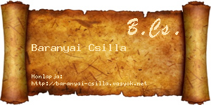 Baranyai Csilla névjegykártya